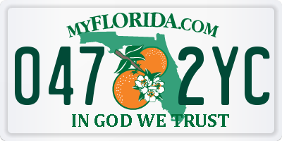 FL license plate 0472YC