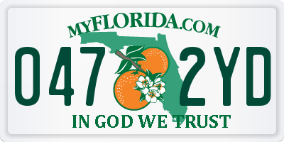 FL license plate 0472YD