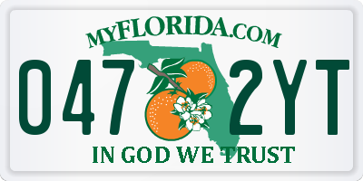 FL license plate 0472YT
