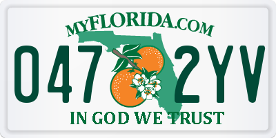 FL license plate 0472YV