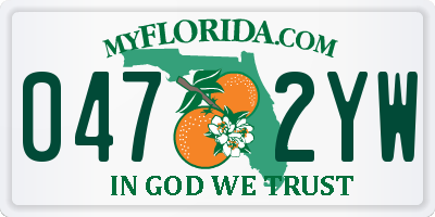 FL license plate 0472YW