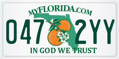 FL license plate 0472YY