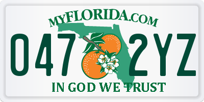 FL license plate 0472YZ