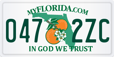 FL license plate 0472ZC