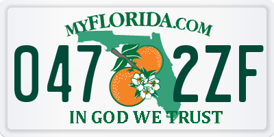 FL license plate 0472ZF