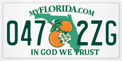 FL license plate 0472ZG