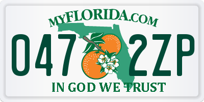 FL license plate 0472ZP