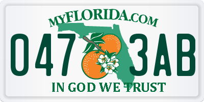 FL license plate 0473AB