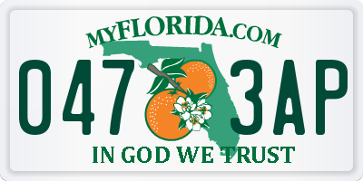 FL license plate 0473AP
