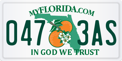 FL license plate 0473AS