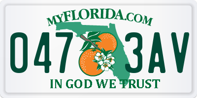 FL license plate 0473AV