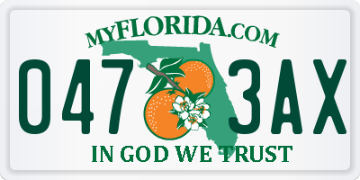 FL license plate 0473AX