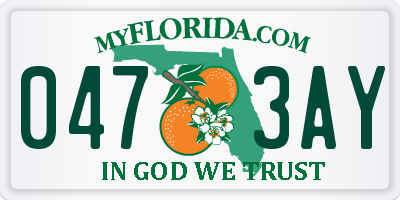 FL license plate 0473AY
