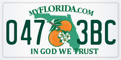 FL license plate 0473BC