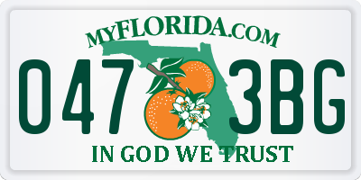 FL license plate 0473BG