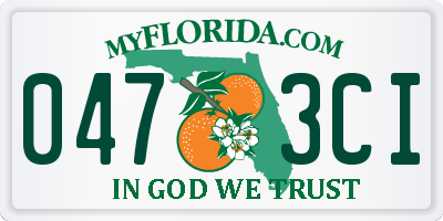 FL license plate 0473CI