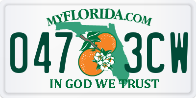 FL license plate 0473CW