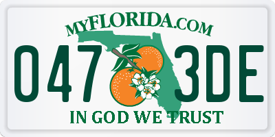 FL license plate 0473DE