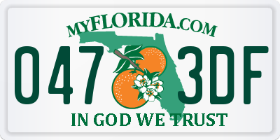 FL license plate 0473DF