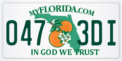 FL license plate 0473DI
