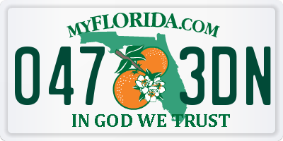 FL license plate 0473DN