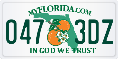 FL license plate 0473DZ