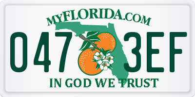 FL license plate 0473EF