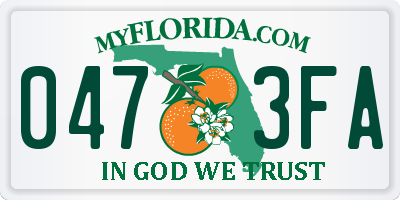 FL license plate 0473FA