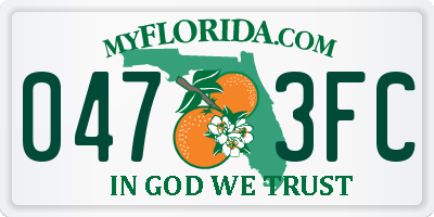 FL license plate 0473FC