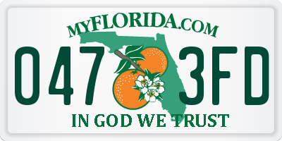 FL license plate 0473FD