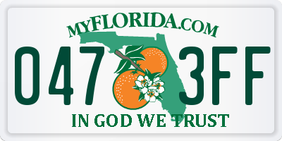 FL license plate 0473FF