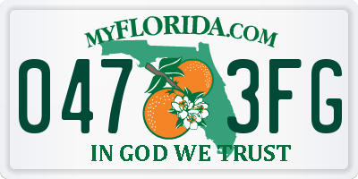 FL license plate 0473FG