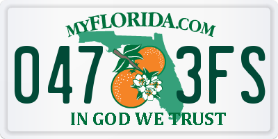 FL license plate 0473FS
