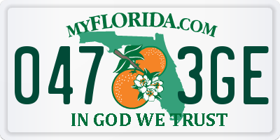 FL license plate 0473GE