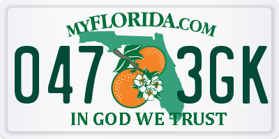 FL license plate 0473GK
