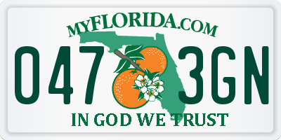FL license plate 0473GN