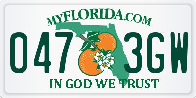 FL license plate 0473GW