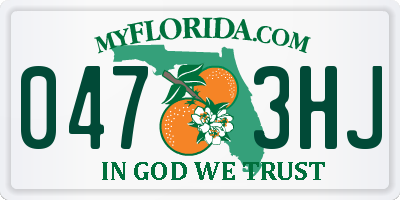 FL license plate 0473HJ