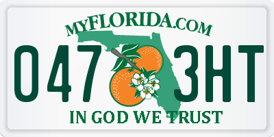 FL license plate 0473HT