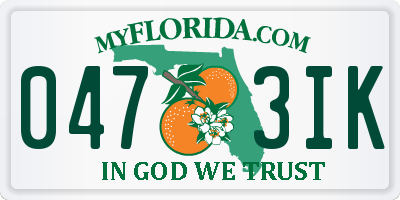 FL license plate 0473IK