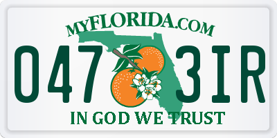 FL license plate 0473IR