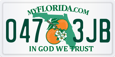FL license plate 0473JB