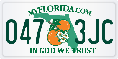 FL license plate 0473JC