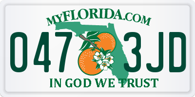 FL license plate 0473JD