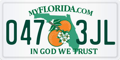 FL license plate 0473JL