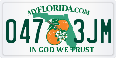 FL license plate 0473JM