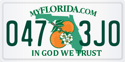 FL license plate 0473JO