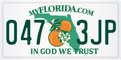 FL license plate 0473JP