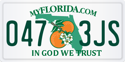 FL license plate 0473JS