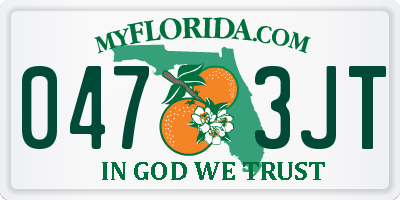 FL license plate 0473JT